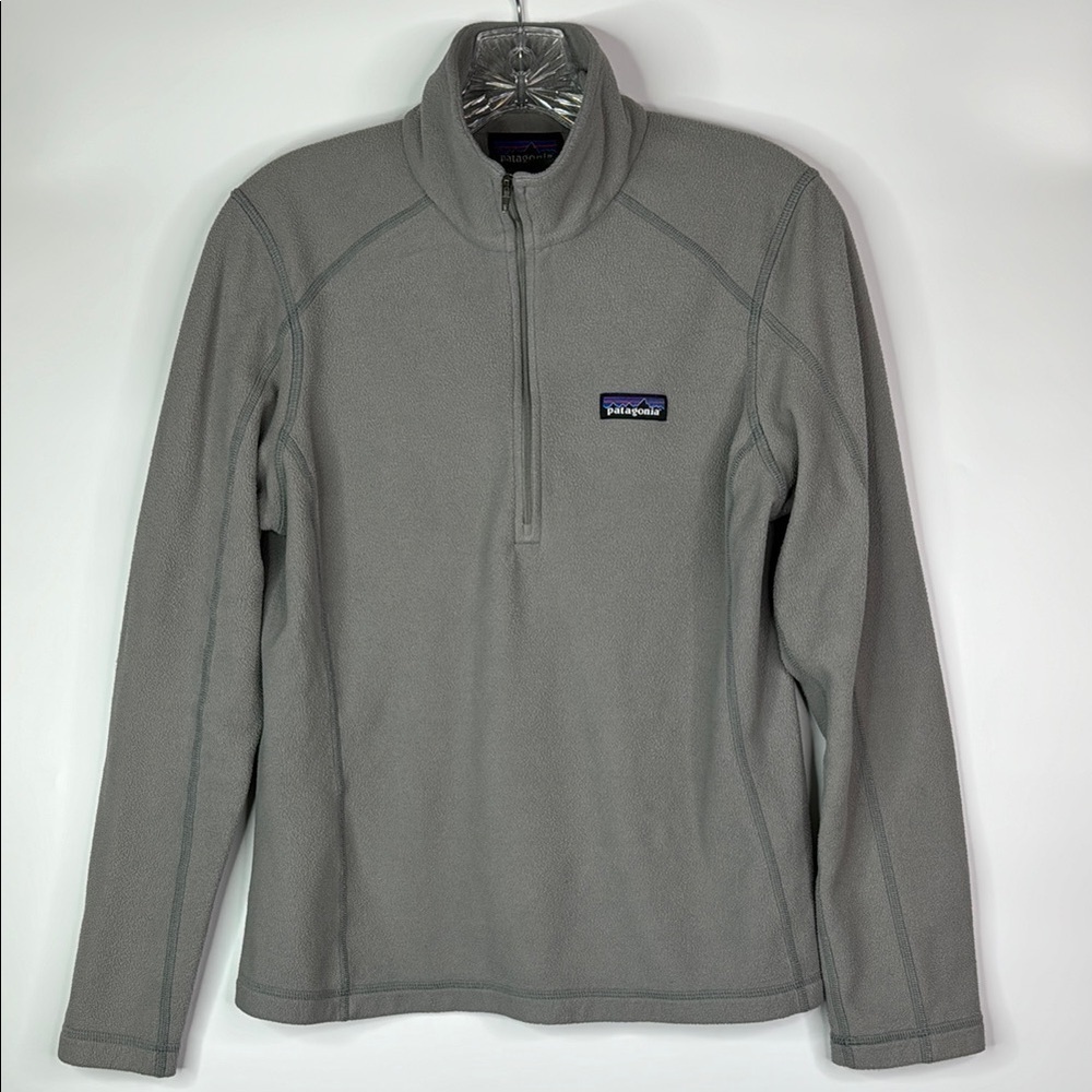 Patagonia Gray Mico D Fleece Outdoors Hiking Lightweight Shirt Size Medium